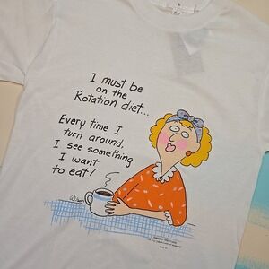 VTG Shoebox Greetings Single Stitch T-Shirt L 90s Coffee Humor Comic Hallmark US